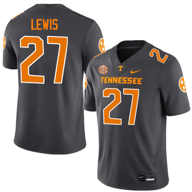 Peyton Lewis Tennessee Jersey,Tennessee Volunteers #27 Peyton Lewis College Jersey,Uniforms-Smoke Gr